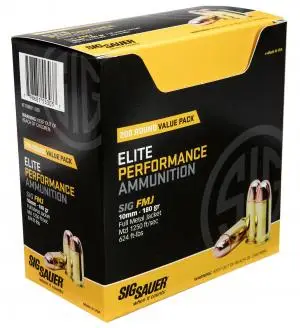 Sig Sauer, Elite Ball, 10mm Auto, Full Metal Jacket, 180 Grain, 200 Rounds