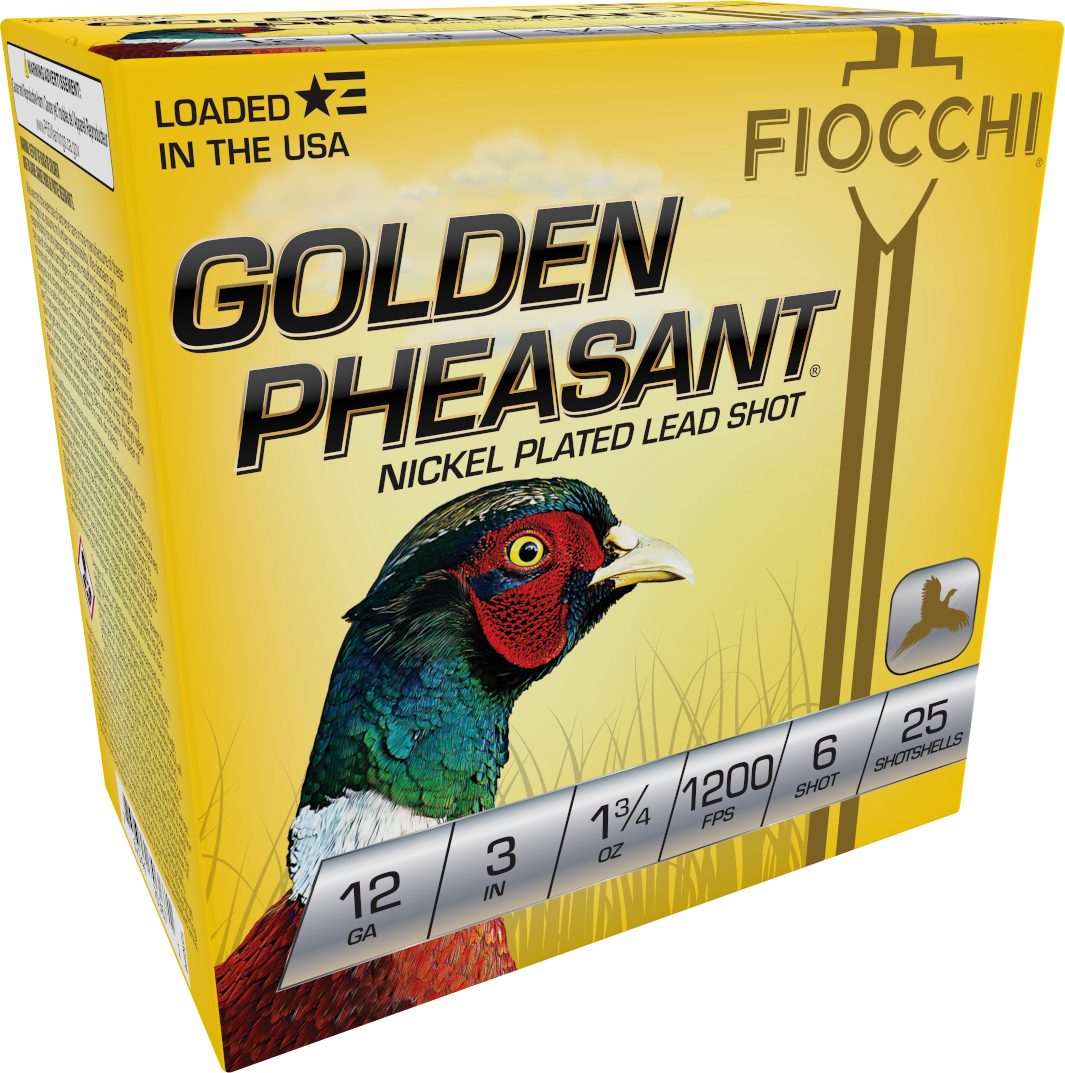 Fiocchi Golden Pheasant Shotgun Loads 12 Gauge Size Six Shot 1 3/4 Ounce 25 Rounds