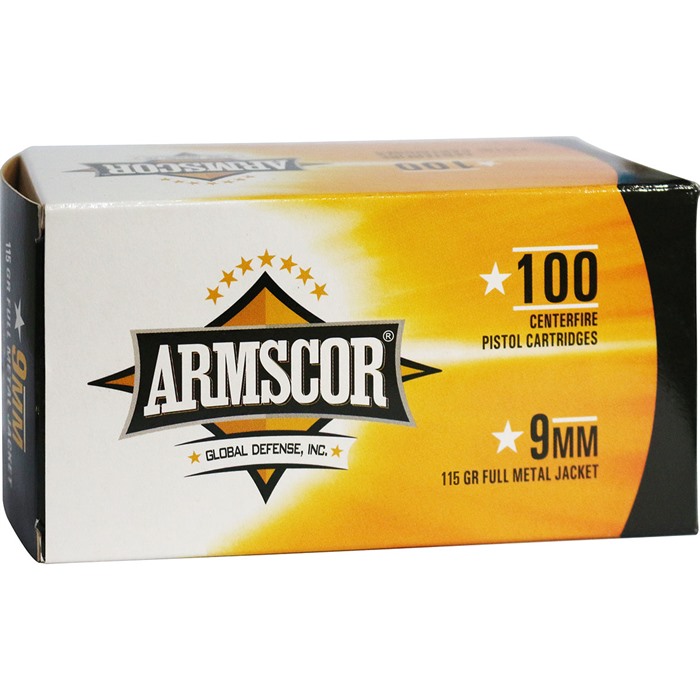 Armscor 9mm Luger Full Metal Jacket 115 Grain 100 Rounds