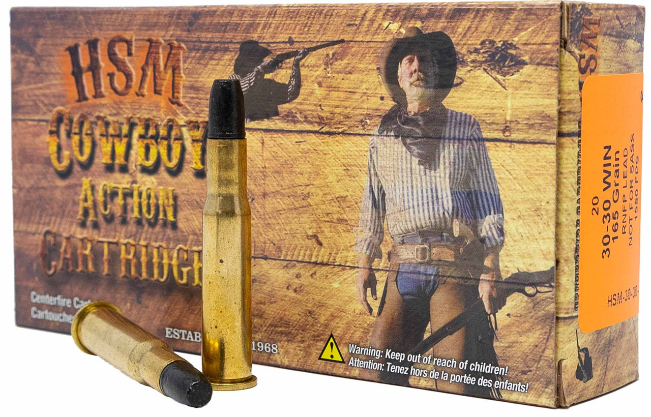 HSM Cowboy Action Rifle Ammunition 30-30 Win. 165 gr. 20 rd.