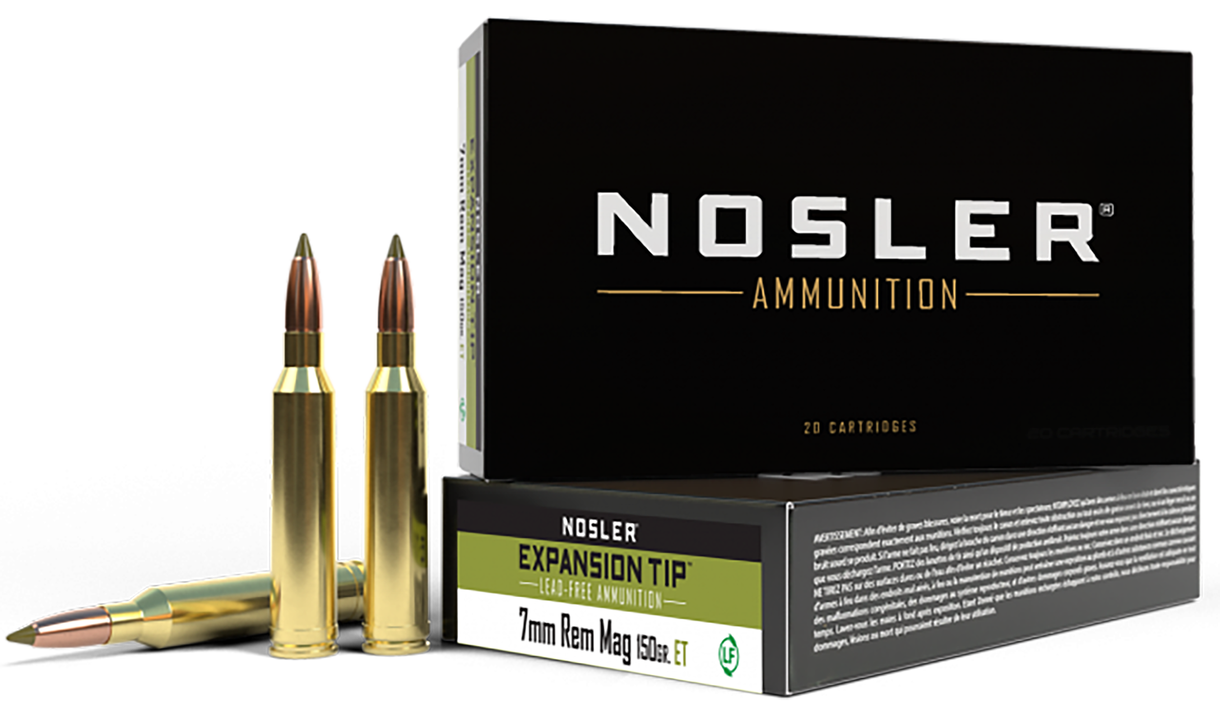 Nosler Expansion Tip 7mm Remington Magnum Spitzer 150 Grain 20 Rounds