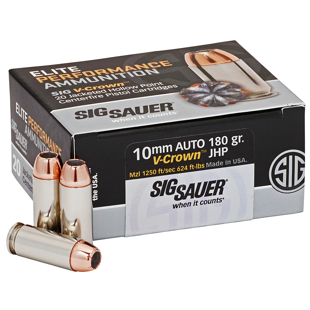 Sig Sauer Elite V-Crown 10mm Jacketed Hollow Point 180 Grain 20 Rounds