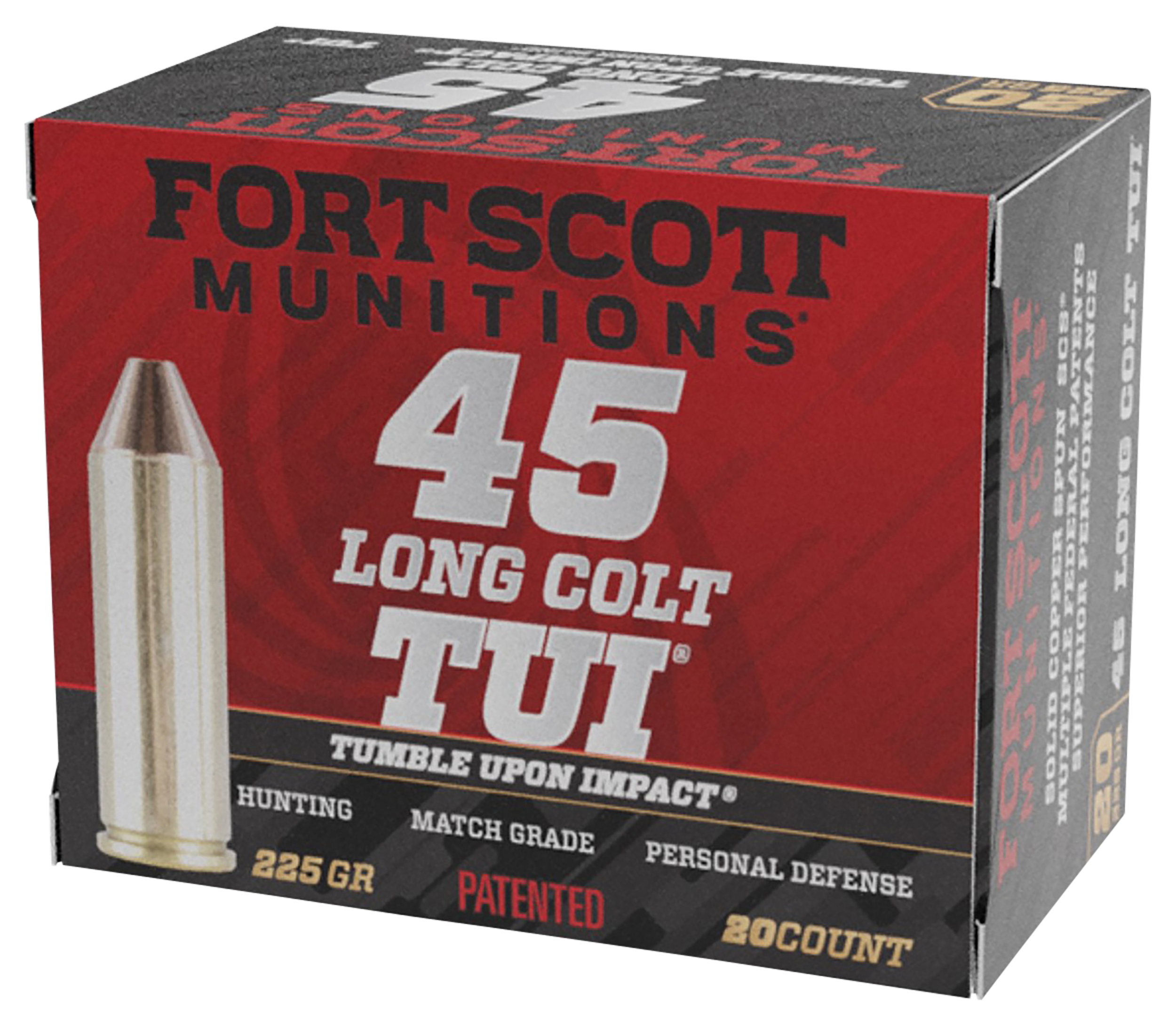 Fort Scott Munitions Pistol Ammo 45 Long Colt 225 gr. TUI 20 rd.