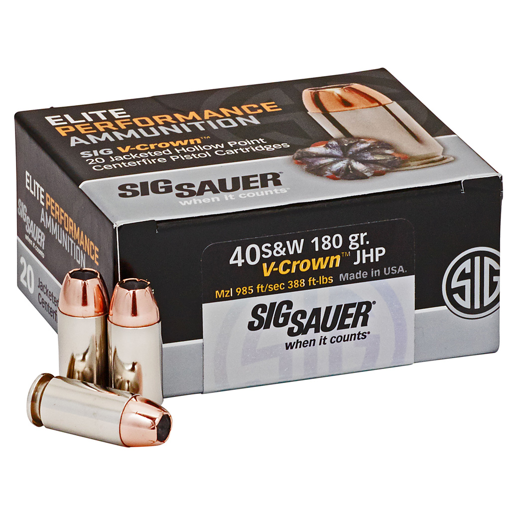 Sig Sauer Elite V-Crown 40 S&W Jacketed Hollow Point 180 Grain 20 Rounds