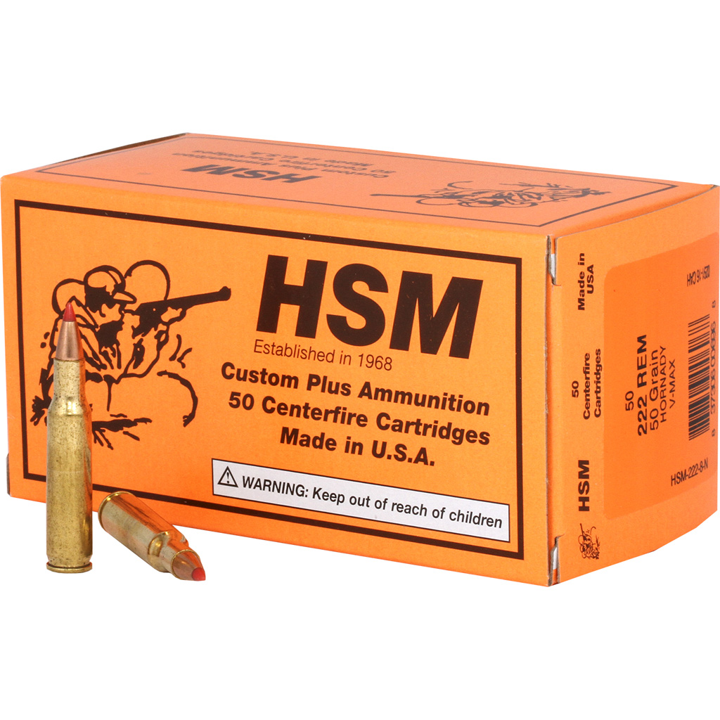 HSM Varmint 222 Remington V-Max 50 Grain 50 Rounds