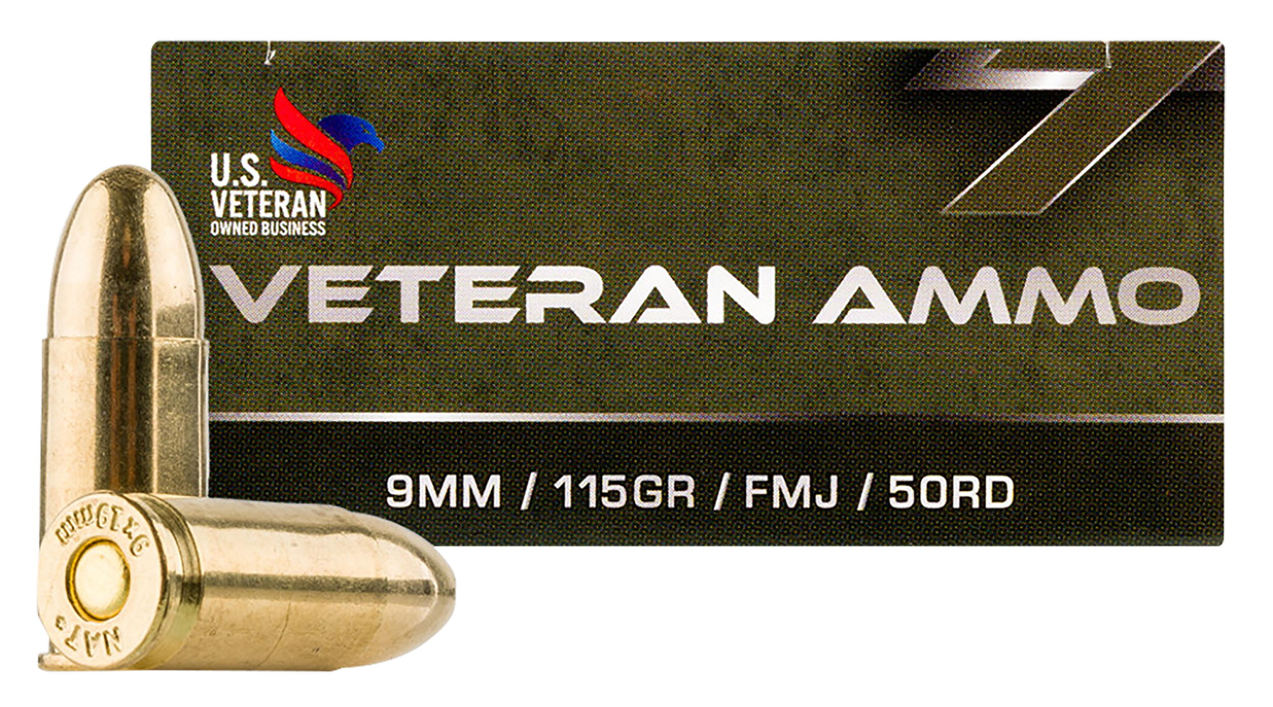 Veteran Ammo Pistol Ammo 9mm 115 gr. FMJ 50 rd.