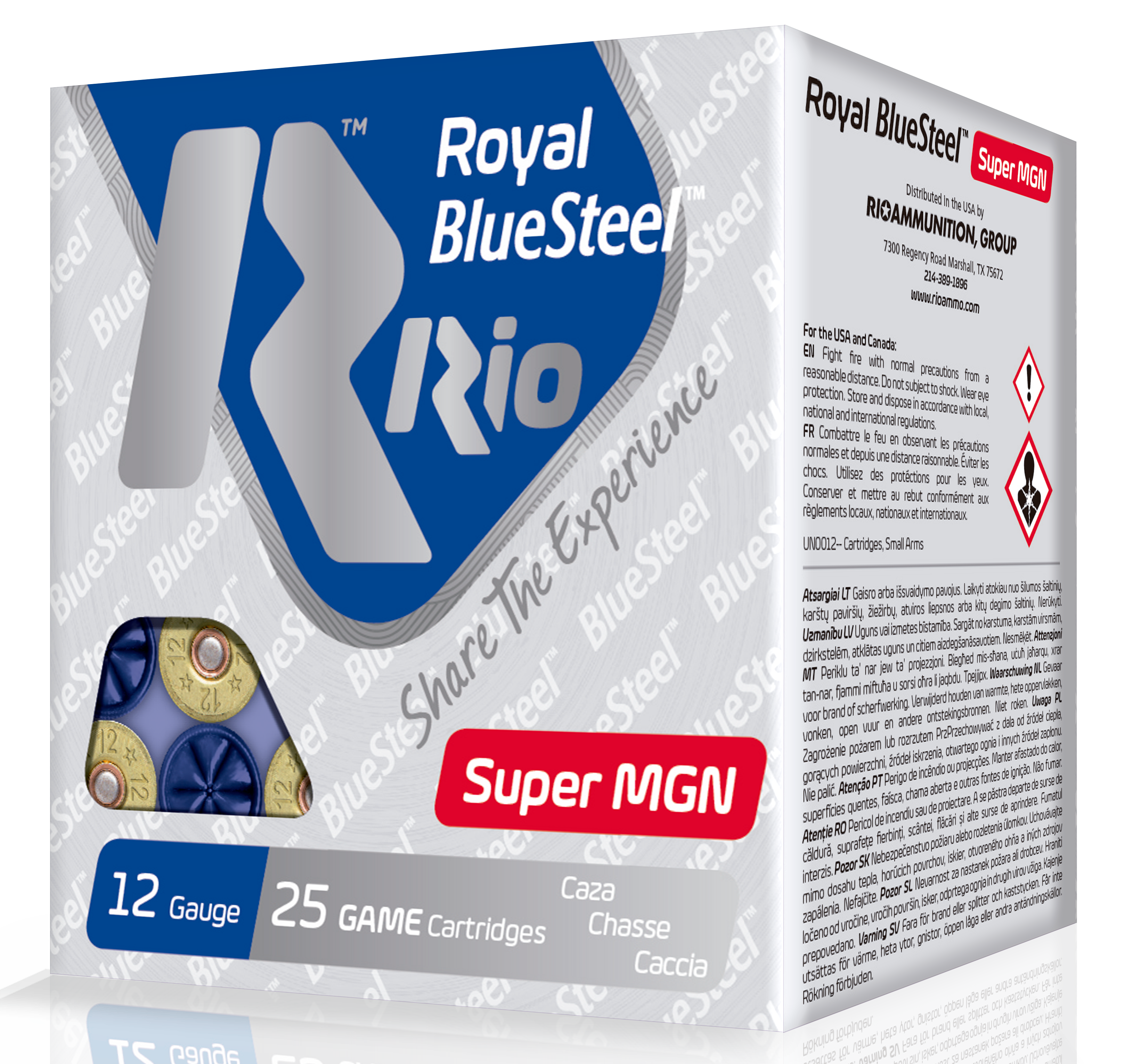 Rio Ammunition RBSSM402 BlueSteel Royal 12Gauge 3.50" 1 3/8oz 2Shot 25 Rounds