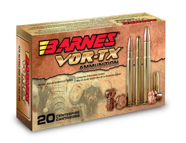 Barnes VOR-TX Safari .470 Nitro Express Banded Solid FN 500 Grain 20 Rounds