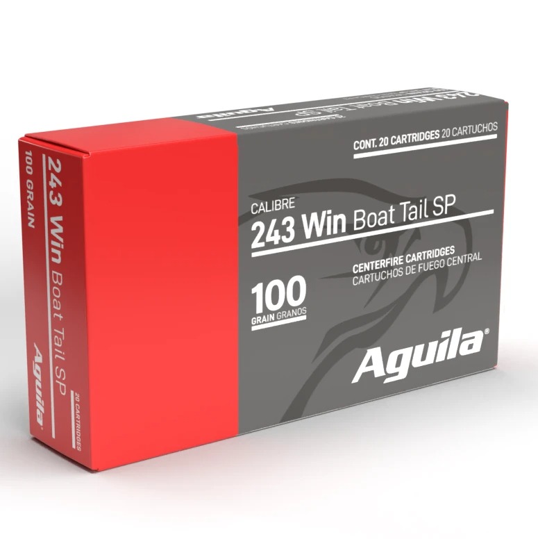 Aguila 8047AG 243Win 100gr InterLock Boat Tail Soft Point 20 Rounds