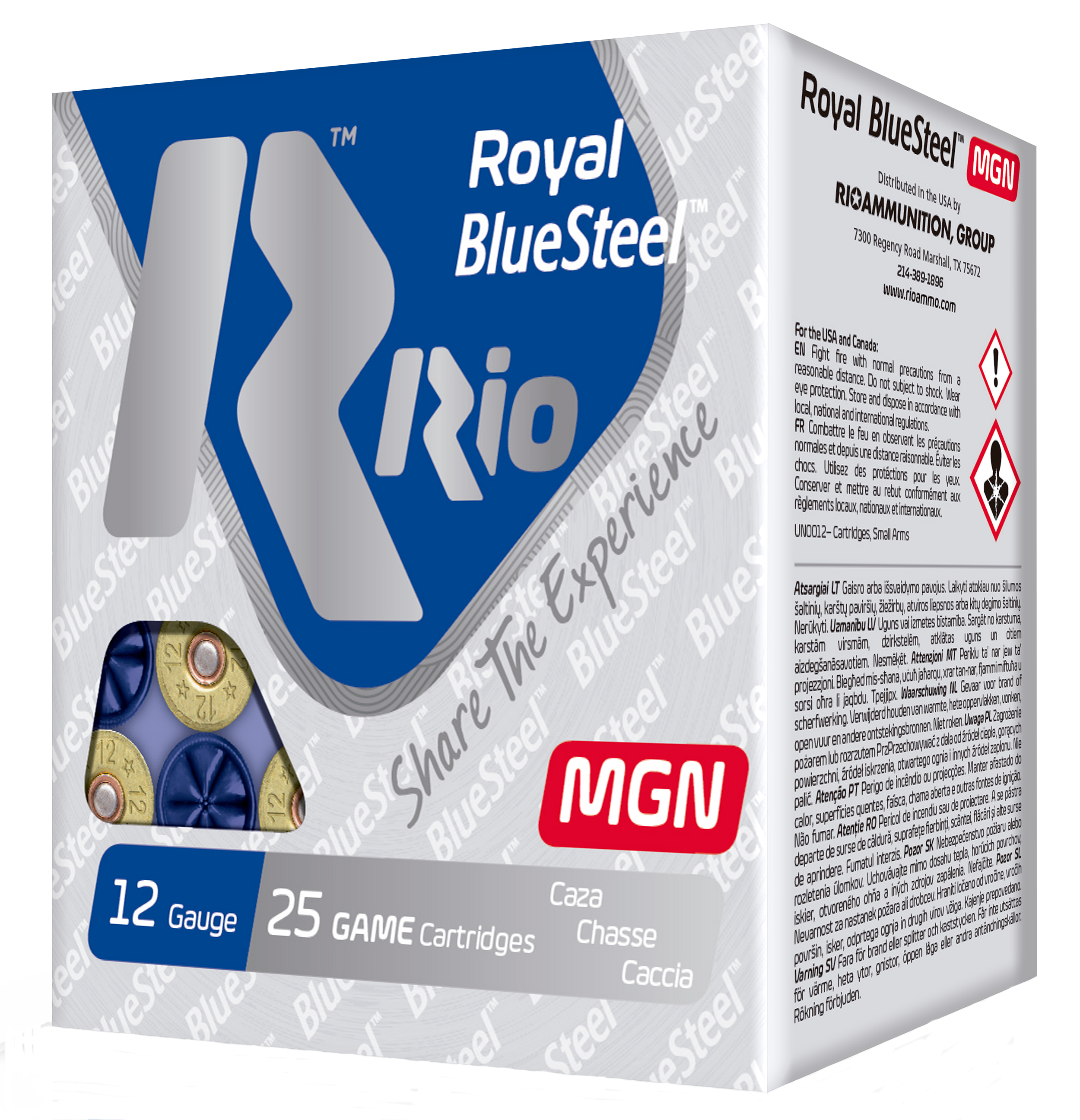 Rio Ammunition RBSM363 Royal BlueSteel Magnum 12Gauge 3" 1 1/4oz 3Shot 25 Rounds