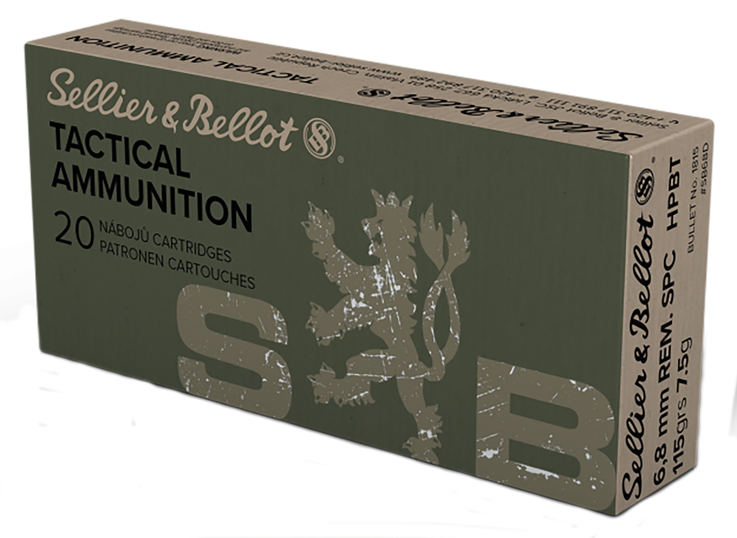 Sellier & Bellot SB68D 6.8mm Remington SPC Hollow Point Boat Tail 115 Grain 20 Rounds