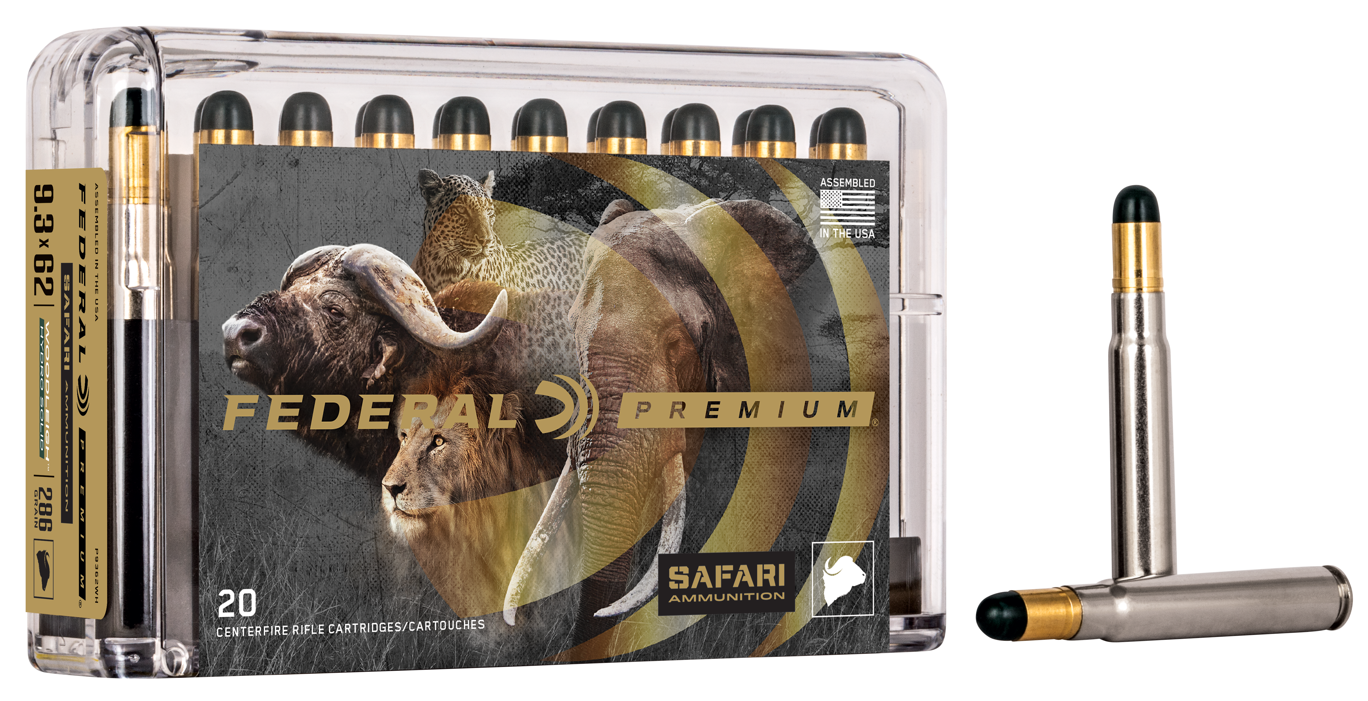 Federal Premium Safari Cape-Shok 9.3mmx74R Woodleigh Hydro Solid 286 Grain 20 Rounds
