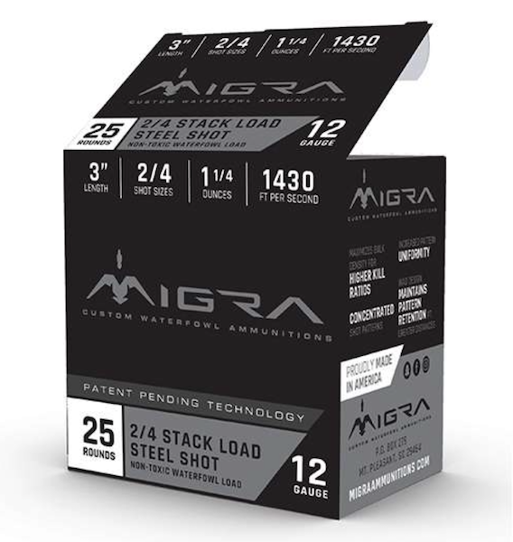 Migra Ammunitions, Wtrfwl Steel, 12 Gauge, Steel Shot, 4-6 Shot Size, 25 Rounds