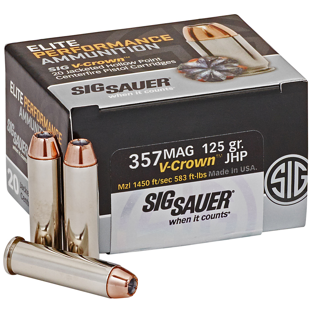 Sig Sauer Elite V-Crown 357 Magnum Jacketed Hollow Point 125 Grain 20 Rounds