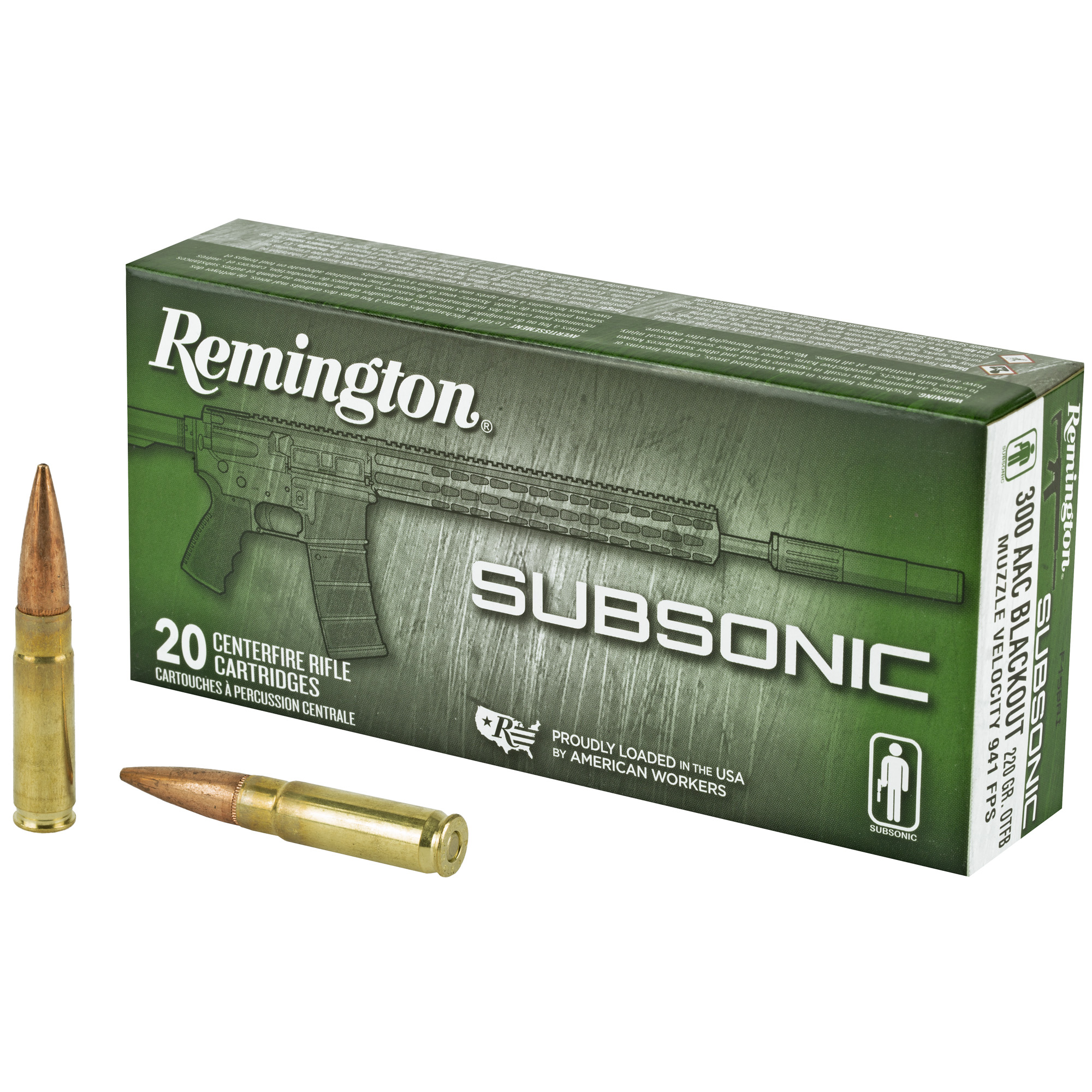 Remington Subsonic 300 AAC Blackout OTFB 220 Grain 20 Rounds