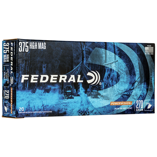 Federal Power-Shok 375 H&H Magnum Soft Point 270 Grain 20 Rounds