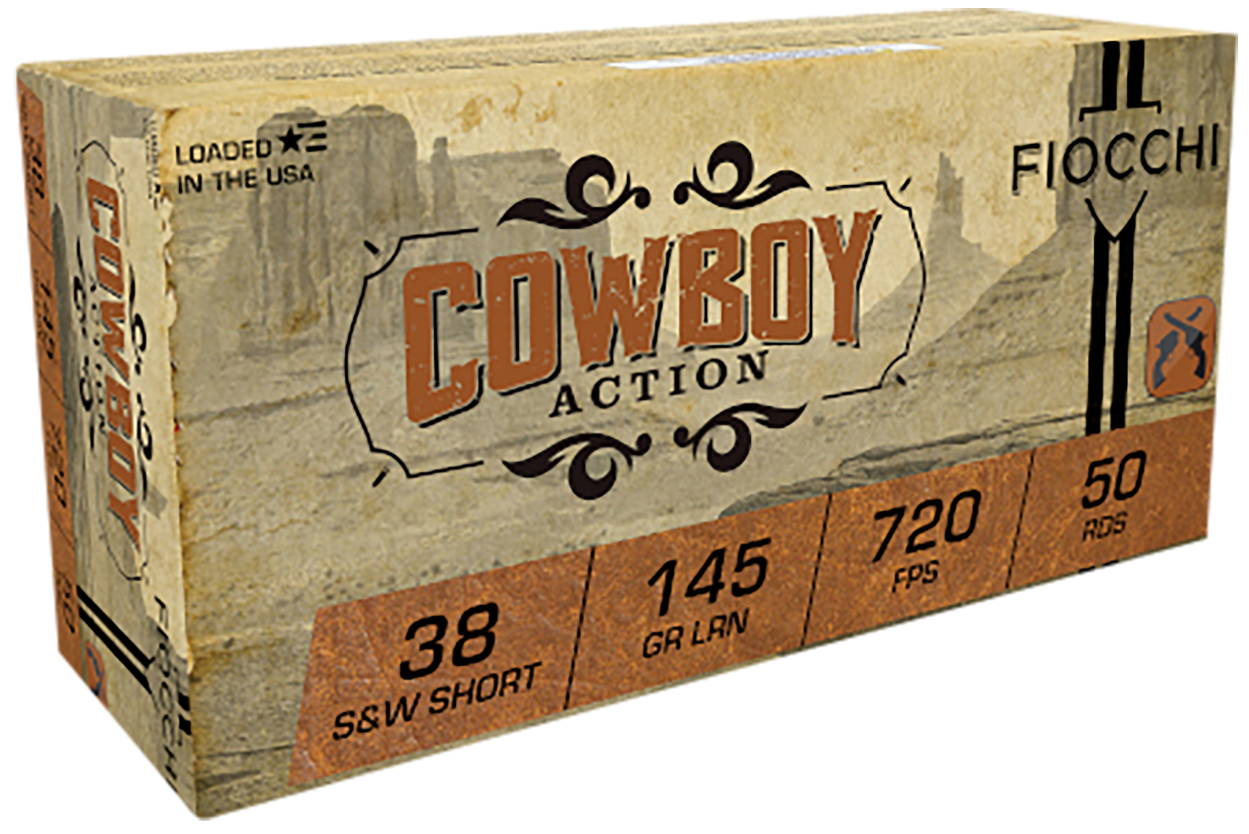 Fiocchi Cowboy Action 38 S&W Short Lead Round Nose 145 Grain 50 Rounds
