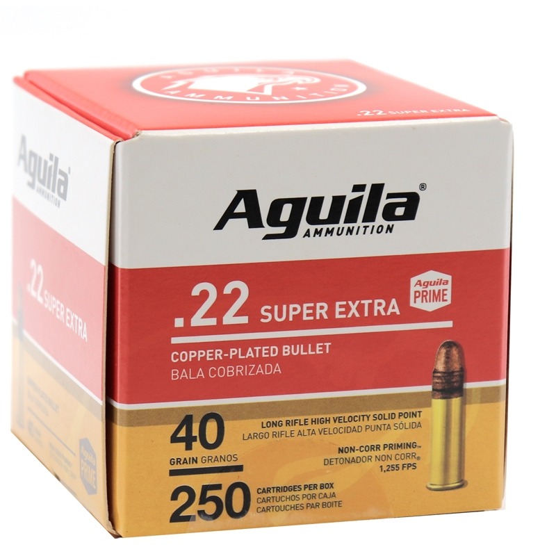 Aguila Ammunition Super Extra 22 Long Rifle Copper Plated Solid Point 40 Grain 250 Rounds