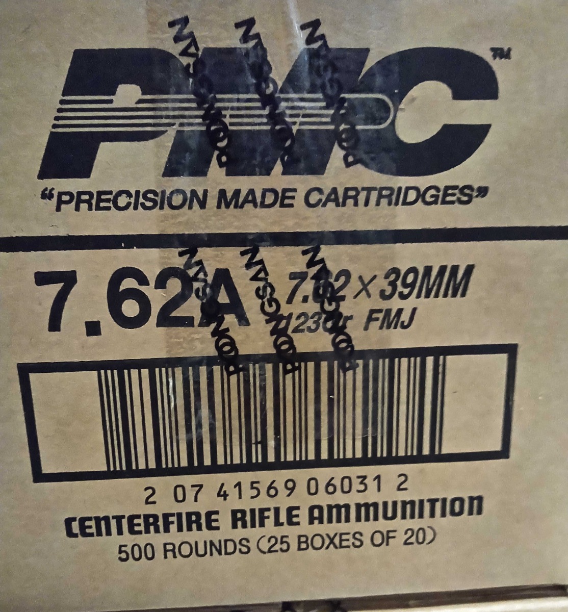 PMC Bronze 7.62x39 Rifle Ammo Full Metal Jacket 123 Grain 500 Rounds
