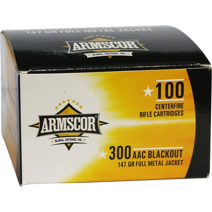 Armscor 300 AAC Blackout Full Metal Jacket 147 Grain 100 Rounds