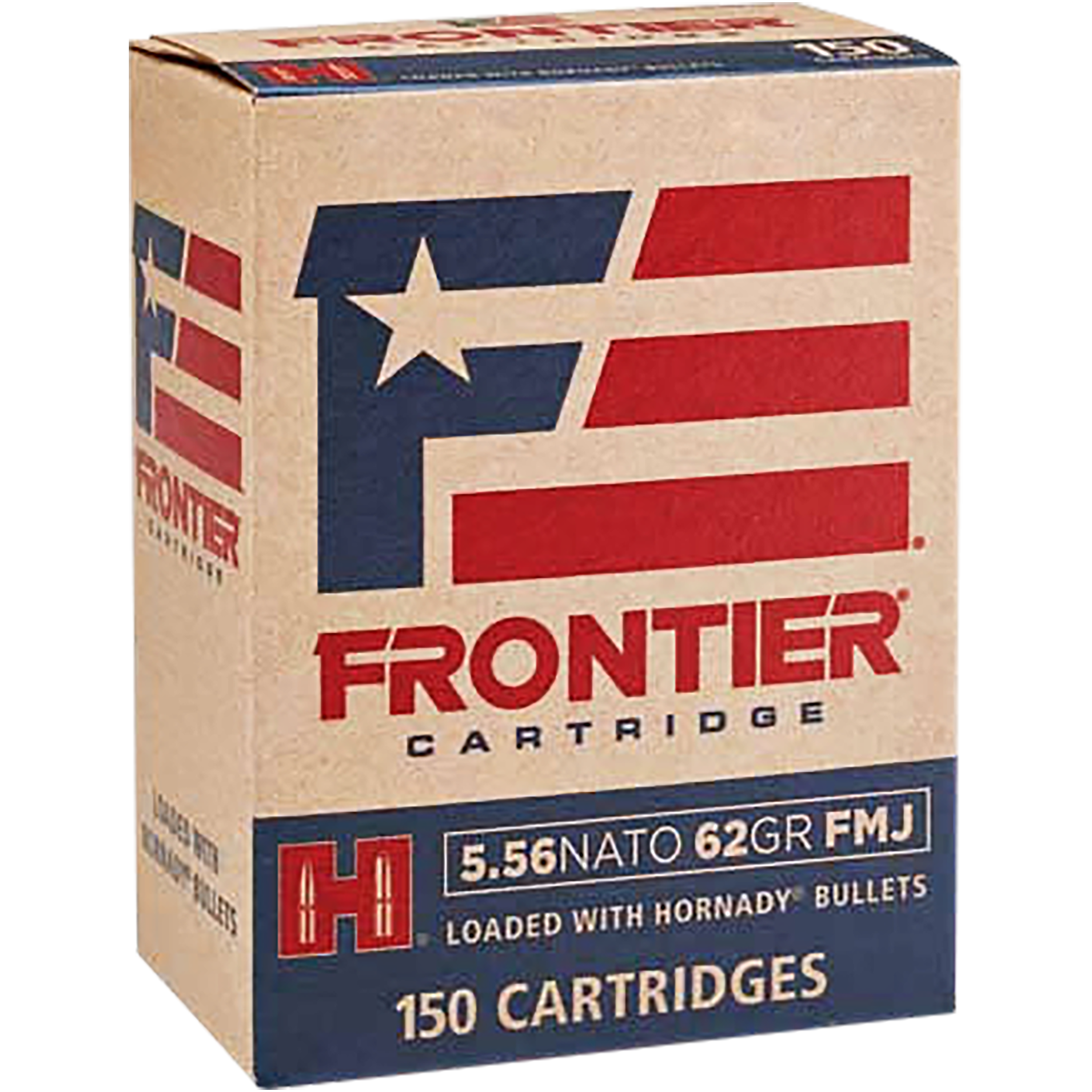 Hornady Frontier Cartridge 5.56x45mm NATO Full Metal Jacket 62 Grain 150 Rounds