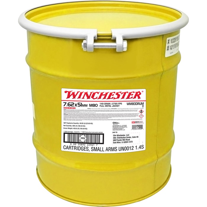 Winchester 7.62x51 NATO Full Metal Jacket 149 Grain 7500 Rounds