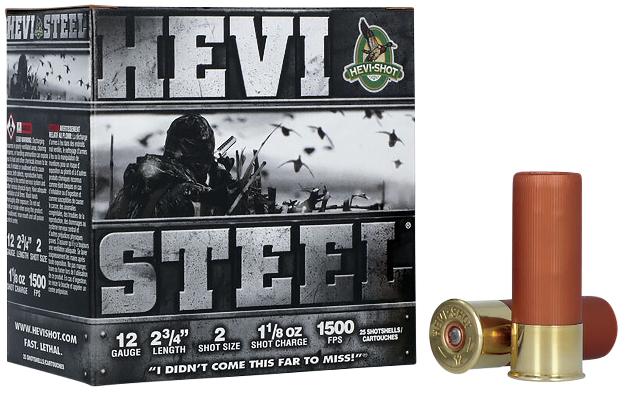HEVI-Shot HS61222 HEVI-Steel  12Gauge 2.75" 1 1/8oz 2Shot 25 Rounds