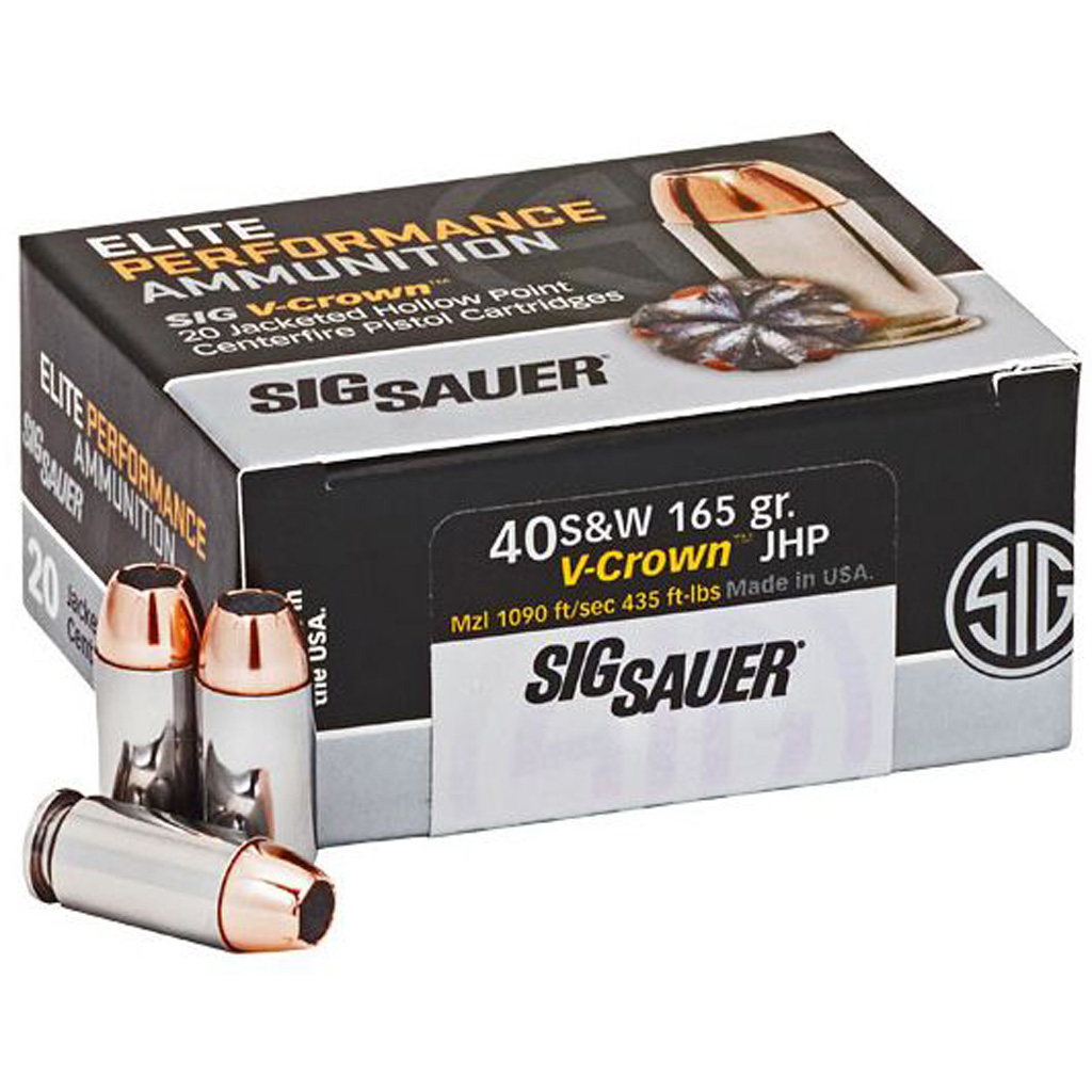 Sig Sauer Elite V-Crown 40 S&W Jacketed Hollow Point 165 Grain 50 Rounds