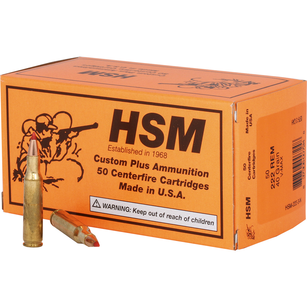 Hsm Varmint 222 Remington V-Max 40 Grain 50 Rounds