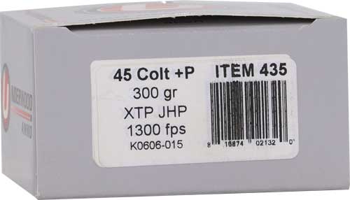 Underwood Ammo XTP Jacketed Hollow Point Handgun Ammunition 45 Colt (+P) 300gr JHP 1300 fps 20/ct