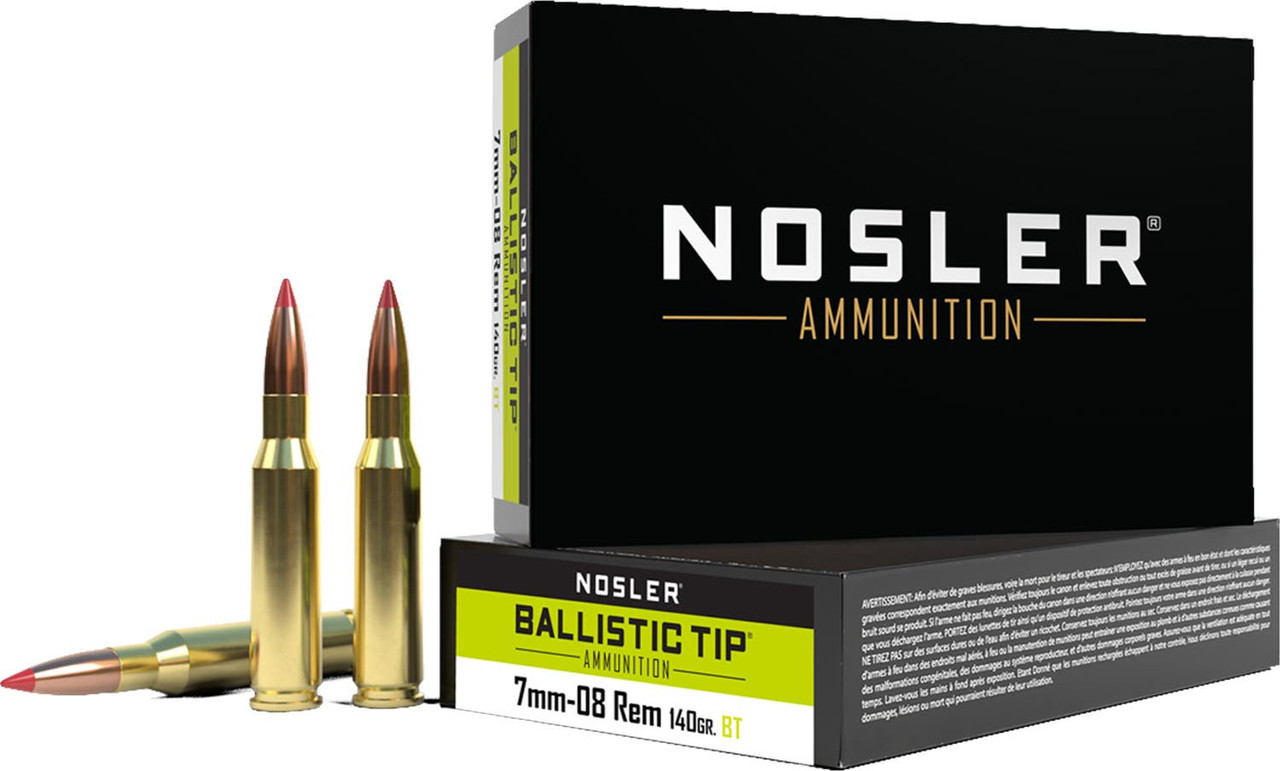 Nosler Ballistic Tip 7mm-08 Remington Soft Point 140 Grain 20 Rounds