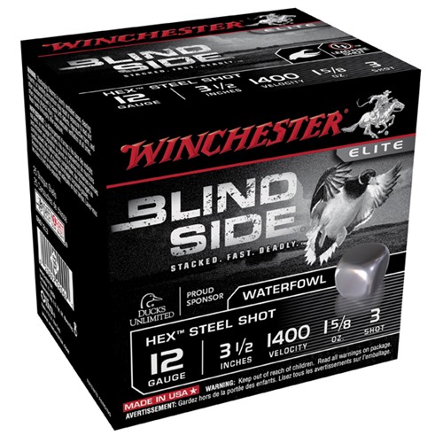 Winchester Blind Side 12 Gauge Hex Steel Shot 1-5/8 Ounce 25 Rounds