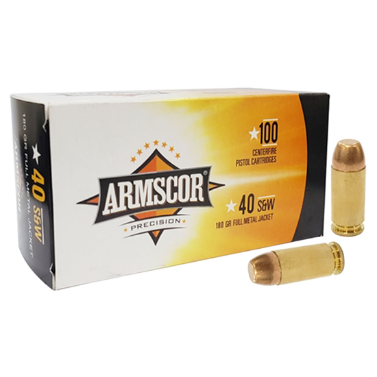 Armscor Ammo 40 S&W Full Metal Jacket 180 Grain 100 Rounds