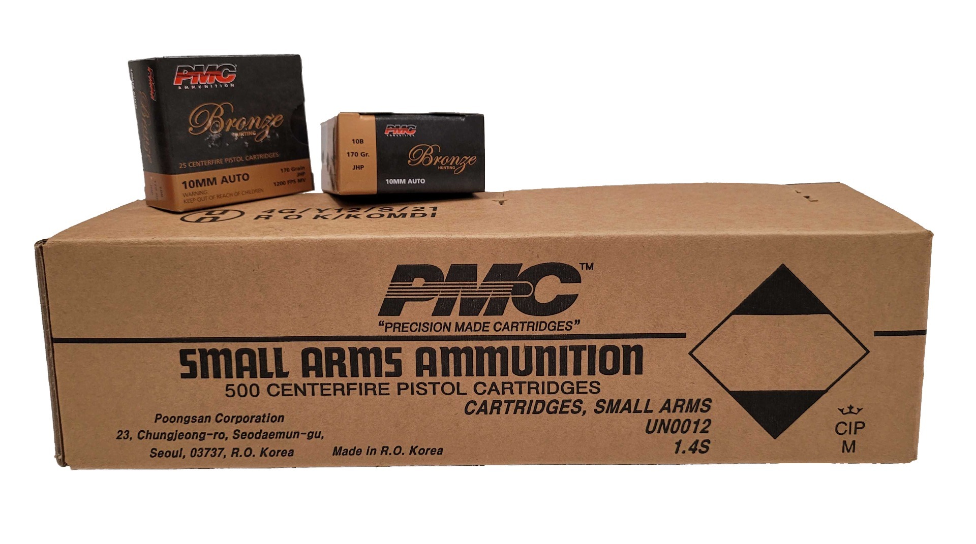 PMC Bronze 10mm Jacketed Hollow Point 170 Grain 500 Rounds
