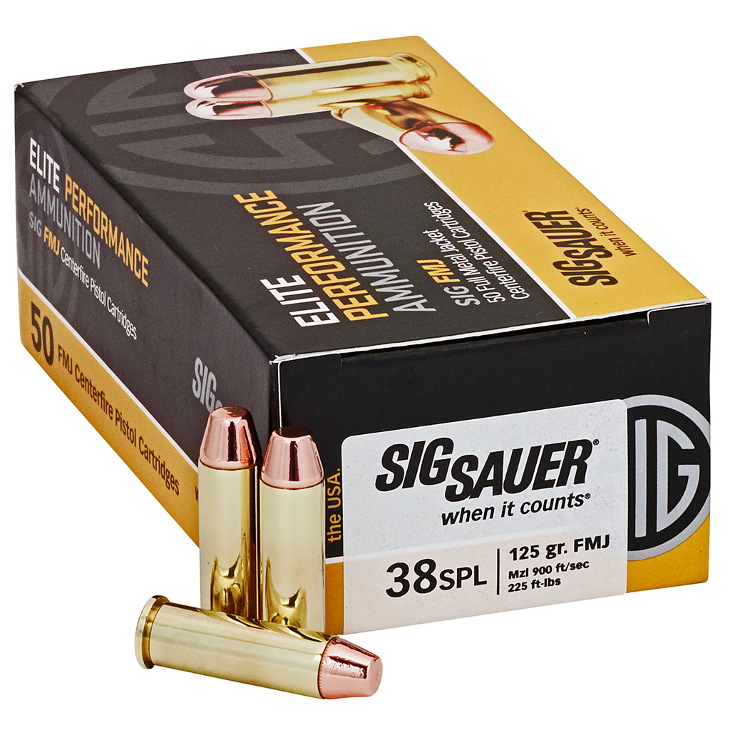 Sig Sauer Elite Ball Performance 38 Special Full Metal Jacket 125 Grain 50 Rounds