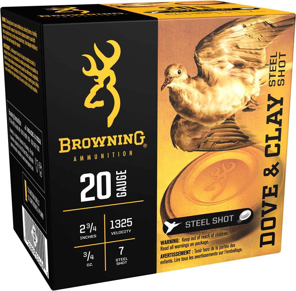 Browning B193832027 20 Gauge Steel Shot 3/4 Ounce 25 Rounds