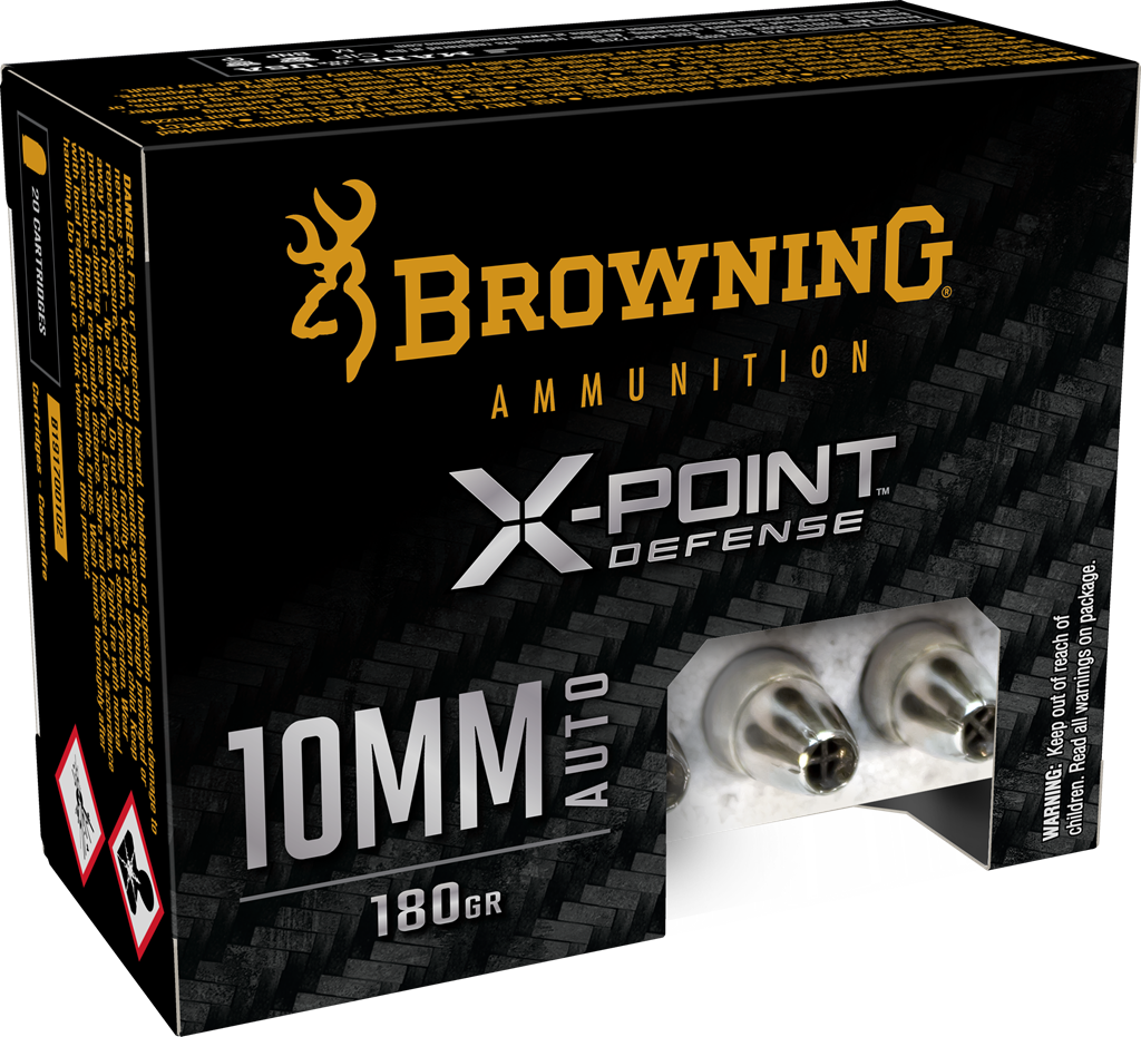 Browning Ammo B191700102 10mm Jacketed Hollow Point 180 Grain 20 Rounds