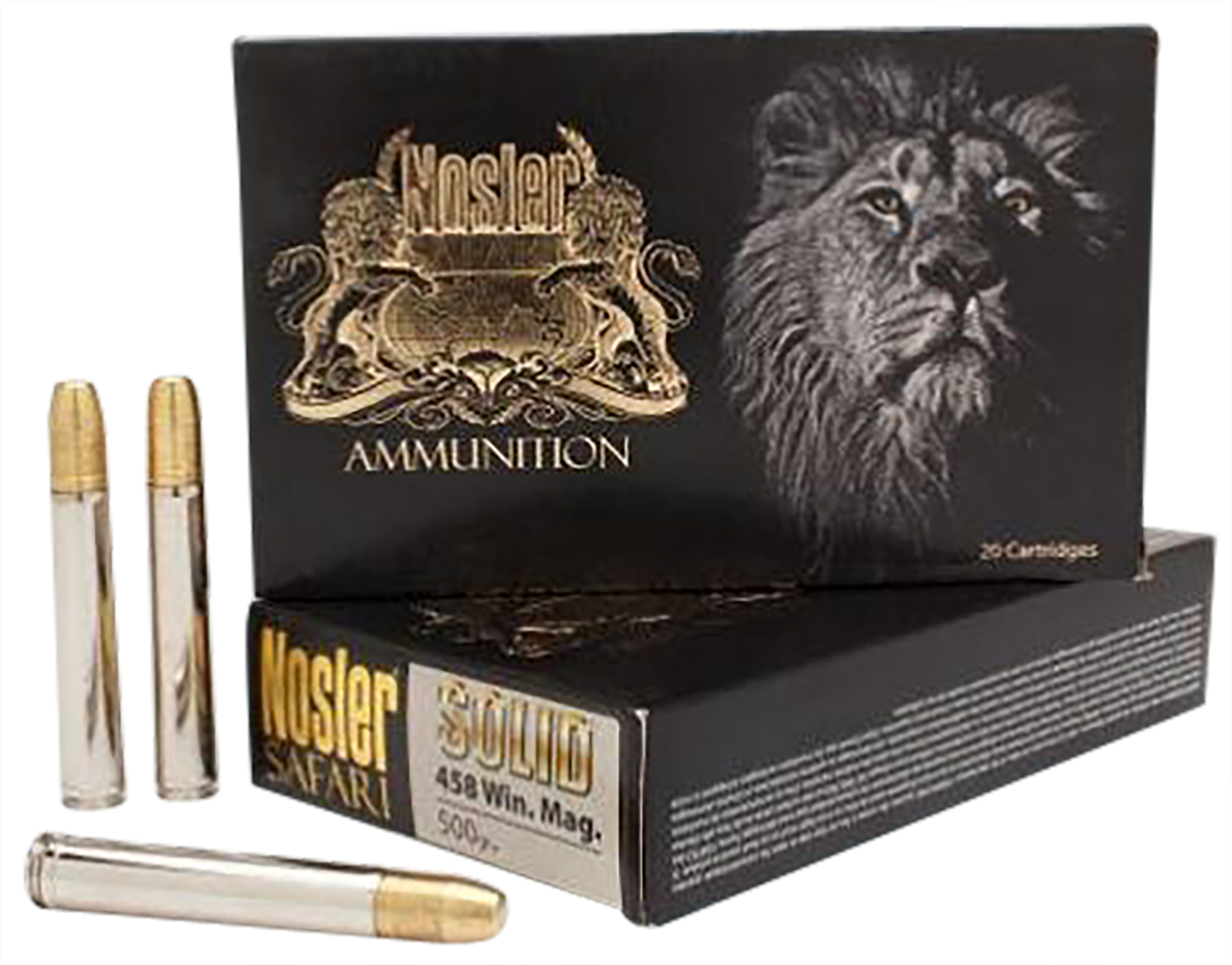 Nosler Trophy Grade Safari 458 Lott Nosler Solid Flat Nose 500 Grain 20 Rounds
