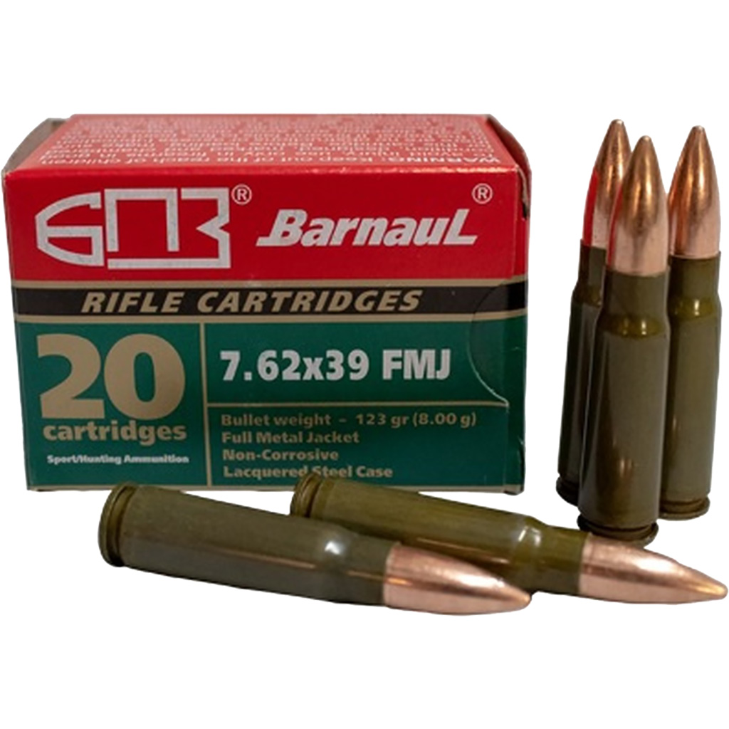 Barnaul Steel Case Rifle Ammo 7.62x39 123 gr. FMJ 20 rd.