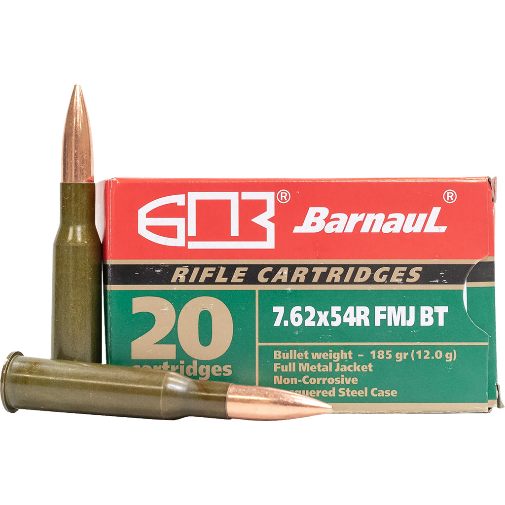 Barnaul Steel Case Rifle Ammo 7.62x54R 185 gr. FMJBT 20 rd.