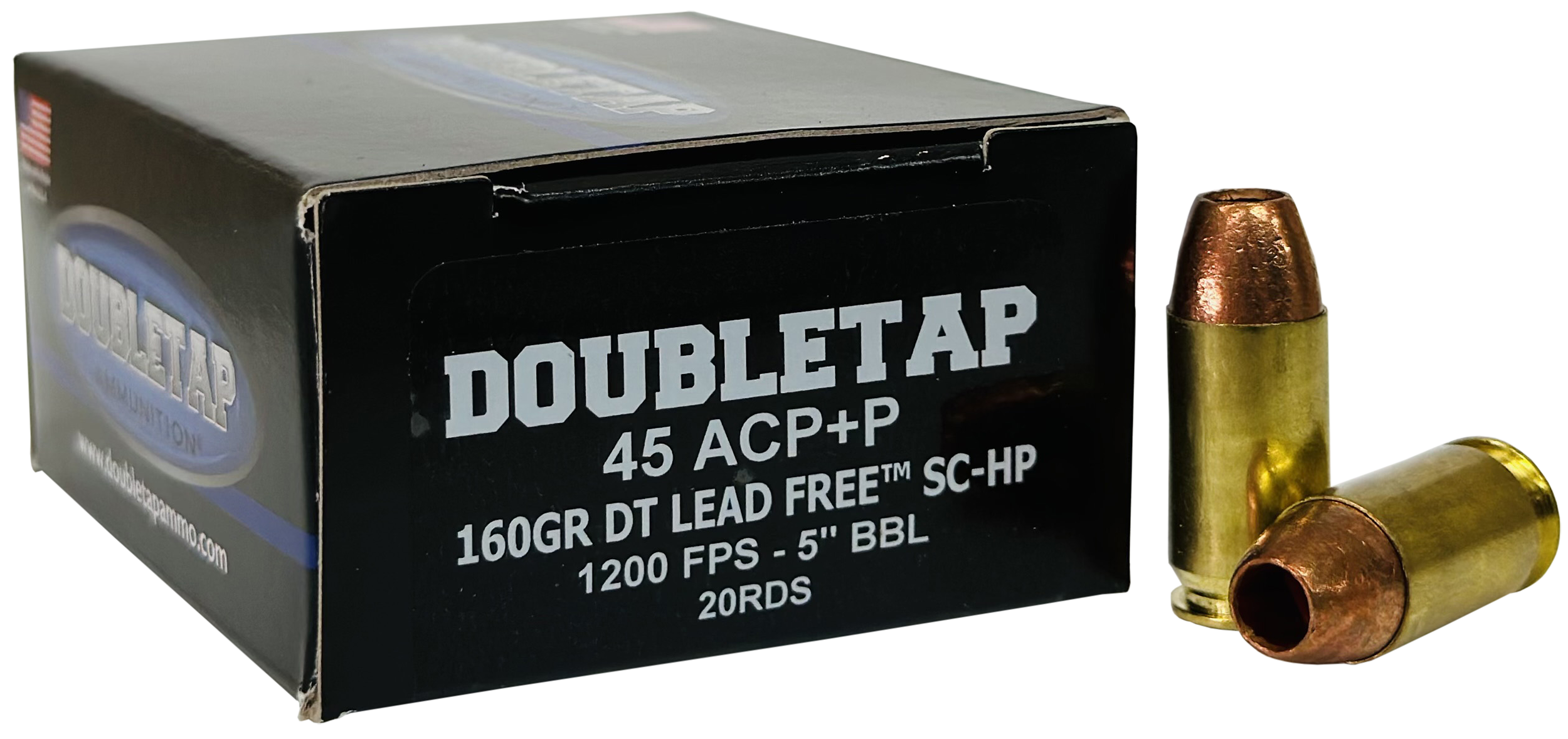 DoubleTap Ammunition 45A160XM   45ACP 160gr Lead Free Hollow Point 20 Rounds