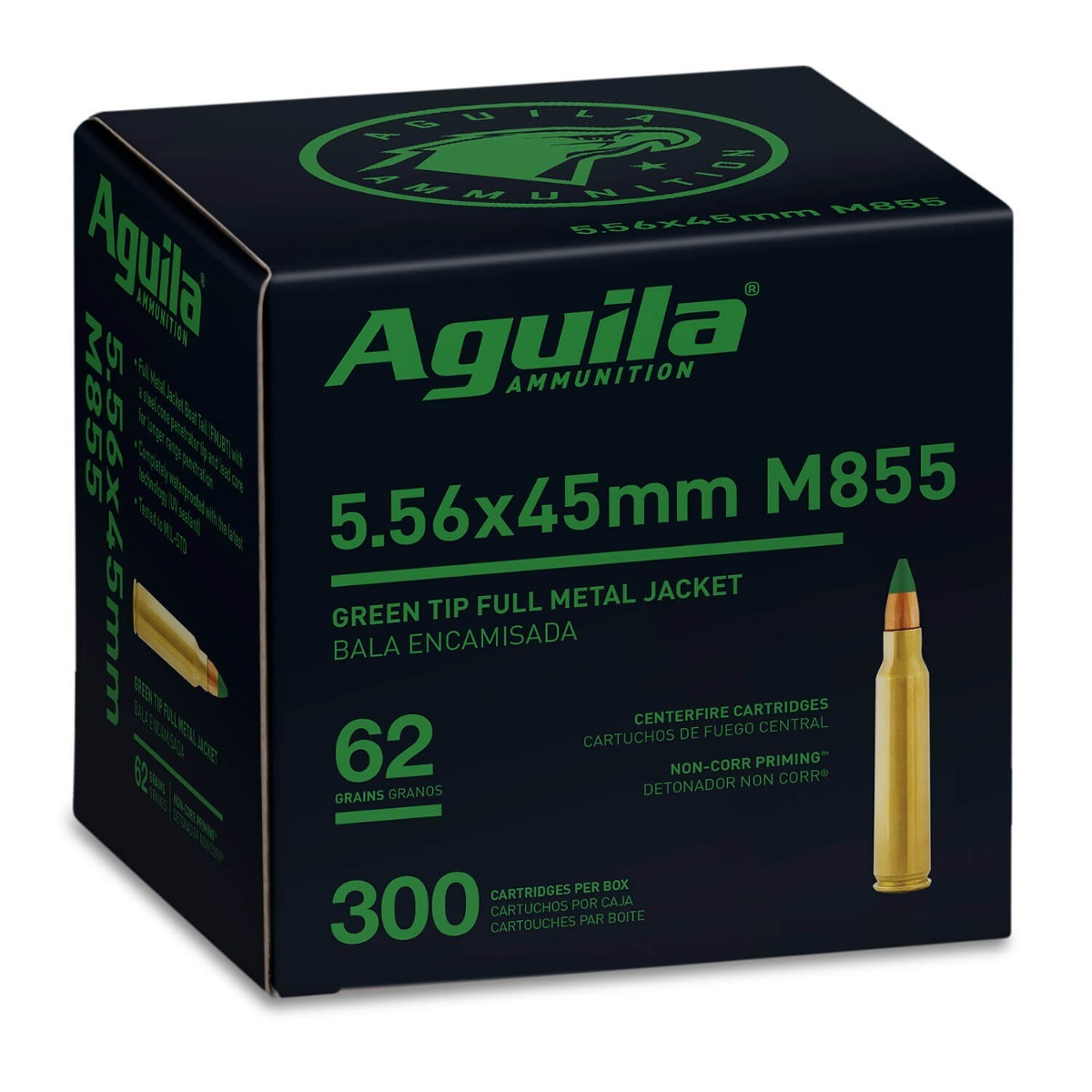 Aguila 5.56 NATO FMJ Green Tip 62 Grain 1200 Rounds