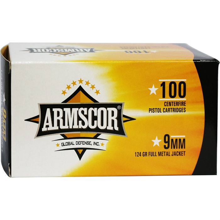 Armscor Precision 9mm Luger Full Metal Jacket 124 Grain 100 Rounds