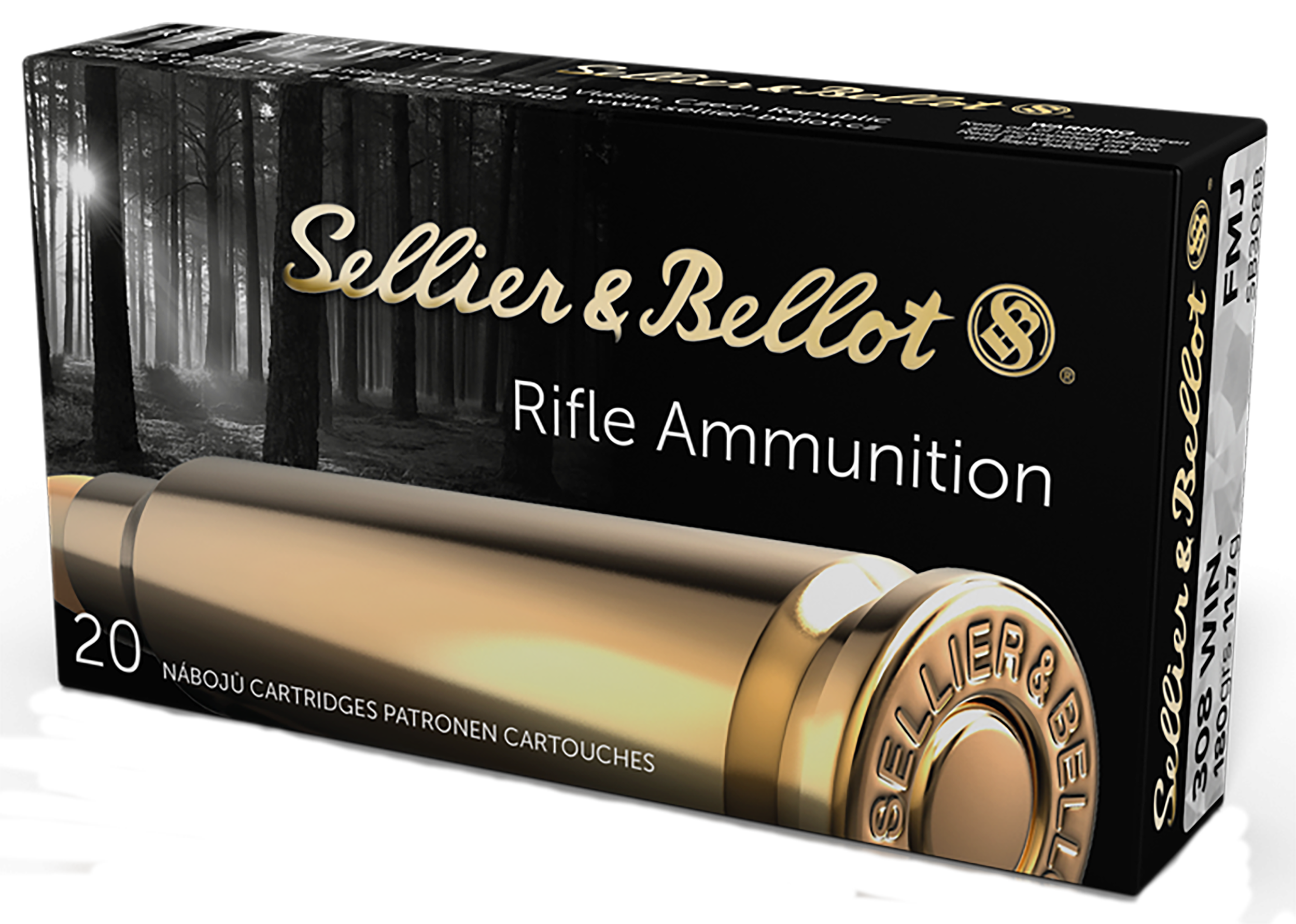 Sellier & Bellot SB308B 308 Winchester Full Metal Jacket 180 Grain 20 Rounds