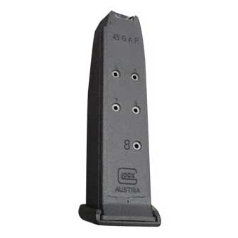 Glock G38 8rd 45 GAP Factory Original Drop-Free Polymer Magazine