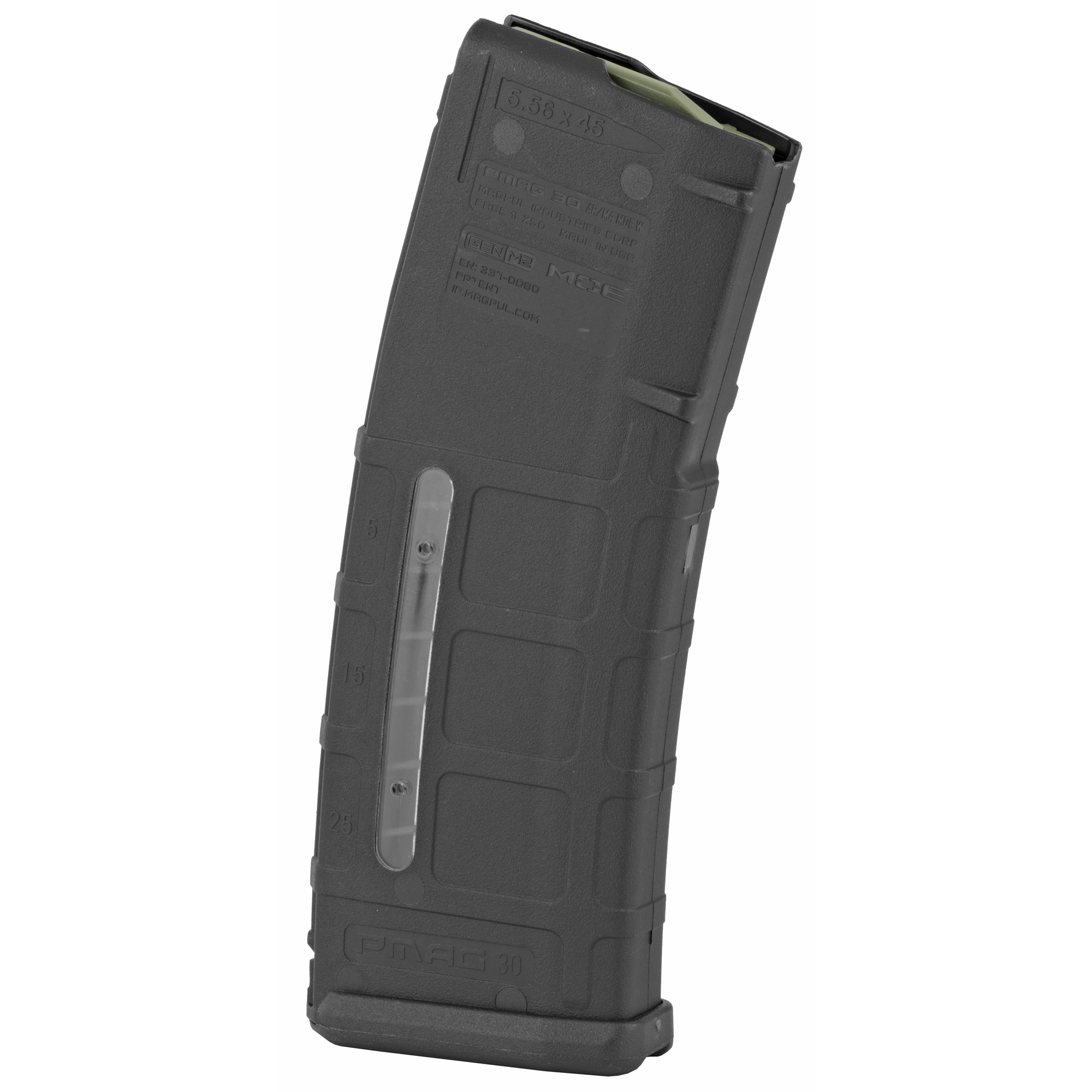 Magpul MAG570BLK PMAG GEN M2 MOE 30rd Detachable w/Capacity Window 223 Rem/5.56x45mm NATO Fits AR-15/M16/M4 Black Polymer