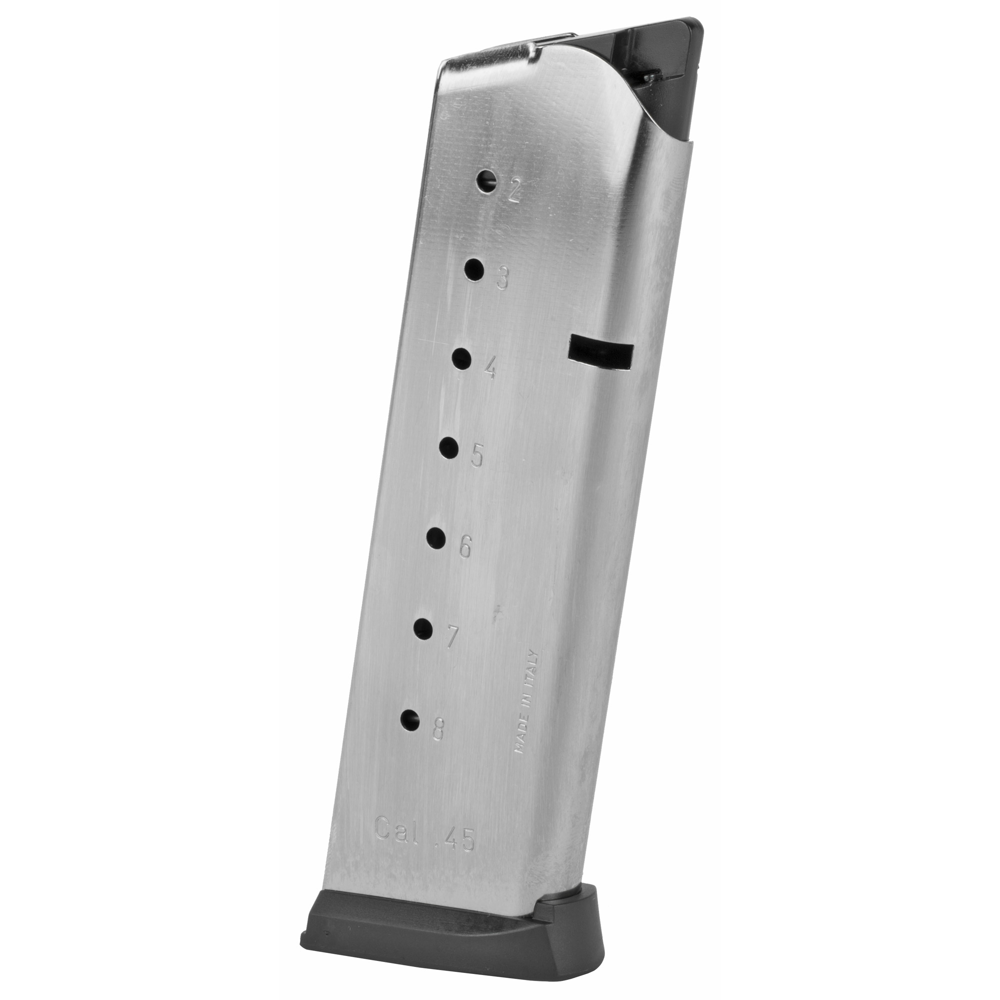 Mec-Gar 8rd 45 ACP Nickel Magazine Fits 1911 Government Stainless Steel