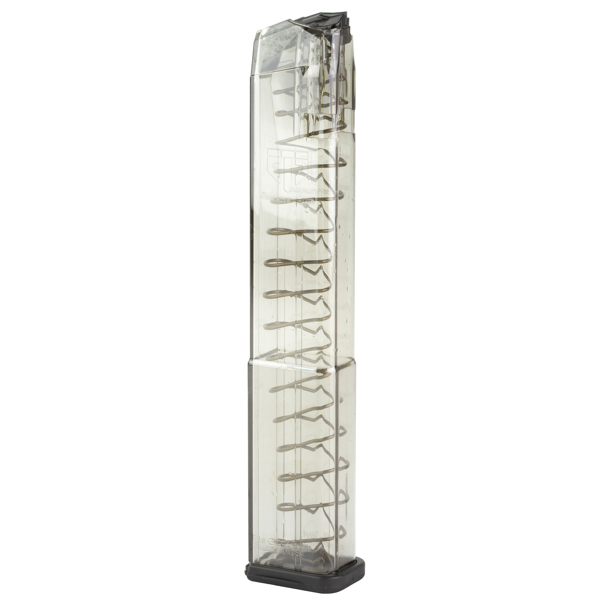 ETS Group GLK18G2 32rd Extended Pistol Mag Gen2 Floor Plate 9mm Luger Clear Polymer