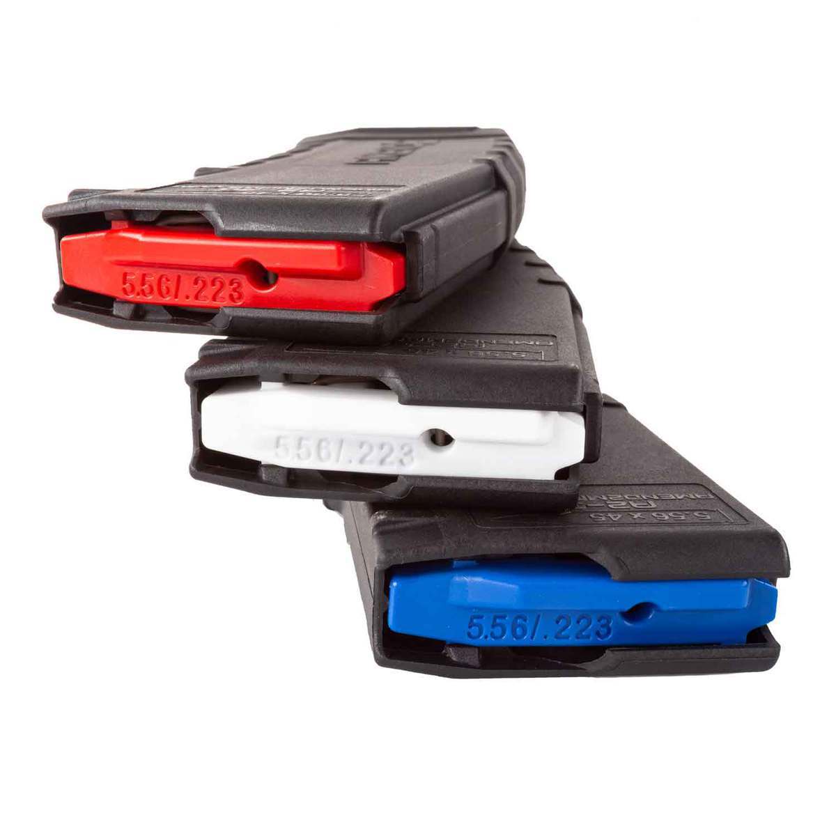 Amend2 AR15 Magazine 5.56 NATO MOD-2 30rd 3 Pack Red White Blue Internals