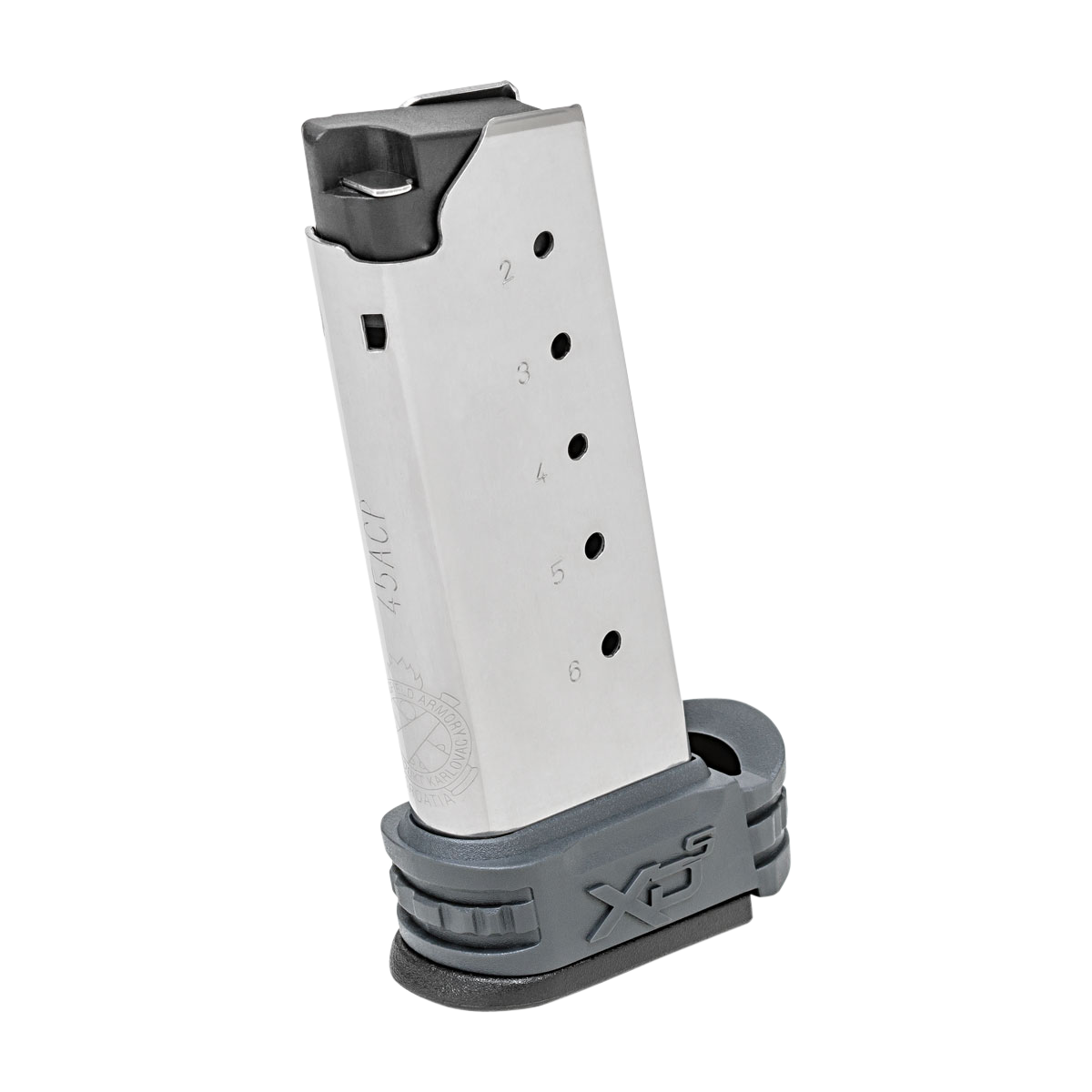 Springfield Armory XDS5006Y XD-S 6rd 45 ACP Stainless Steel Gray Magazine